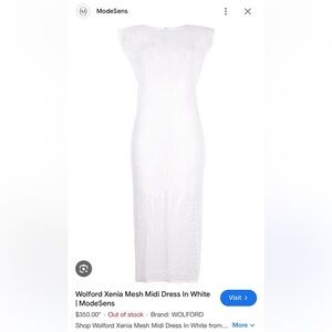 NWT Wolford White Xenia Mesh Midi Dress M/L